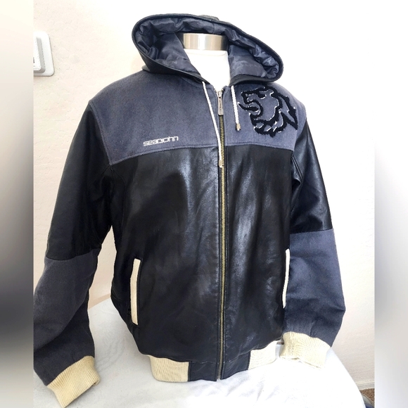 Sean John Other - SEAN JOHN, Knit & Leather Jacket